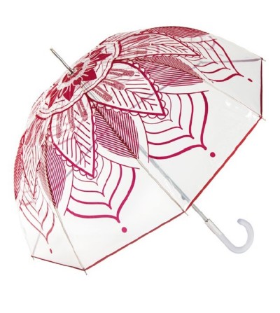 Paraguas Cacharel transparente de mujer estampado montura antiviento