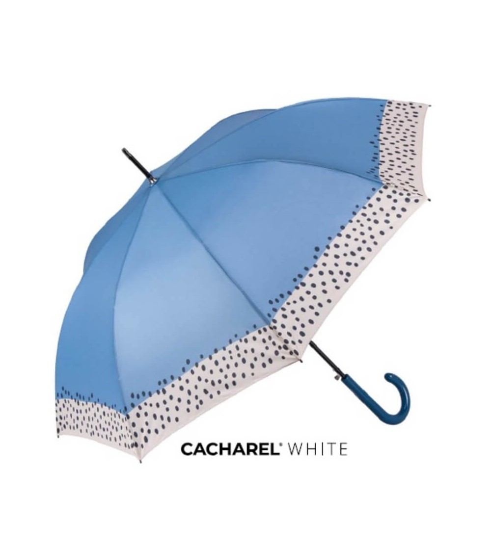 paraguas Cacharel línea WHITE Azul con cenefa estampada